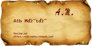 Alb Máté névjegykártya